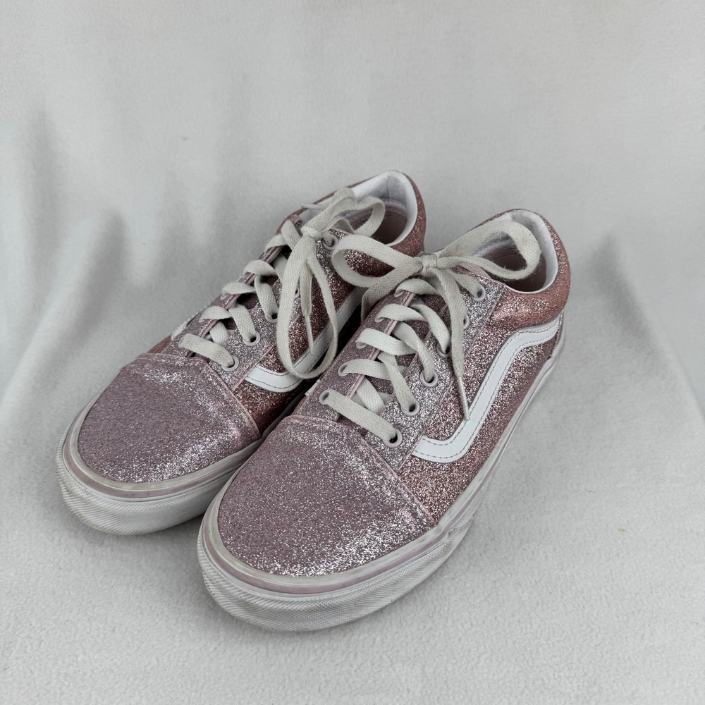 Vans‎ Old Skool Glitter Rose Gold Sneakers Sparkly Shoes Women's Size 6.5